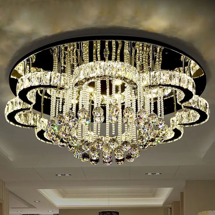 Modern crystal lotus led lamp k9 ceiling lights for dinning rooom