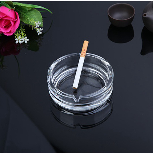 Wholesale custom logo Round Shape glass ashtray