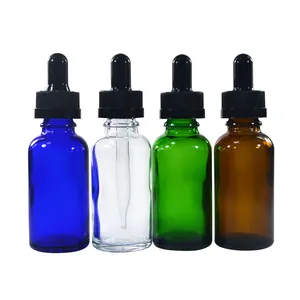 Etherische Olie Verpakking 5Ml 10Ml 15Ml 20Ml 30Ml 50ml100ml Clear Groen Blauw Amber Dropper fles Met Kindveilige Dop