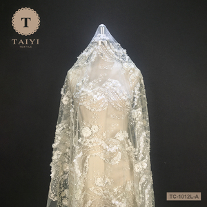 TAIYI 3D Fleur Tulle Perle Dentelle Tissu - Product Image 1