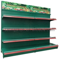 Enkelzijdig Licht Gepoedercoat Metallic 5-laags Supermarkt Gondelrek Voor Fruitgroenten Supermarkt