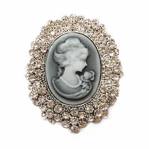 European and American fashion cameo jewellery queen Embossed brooches