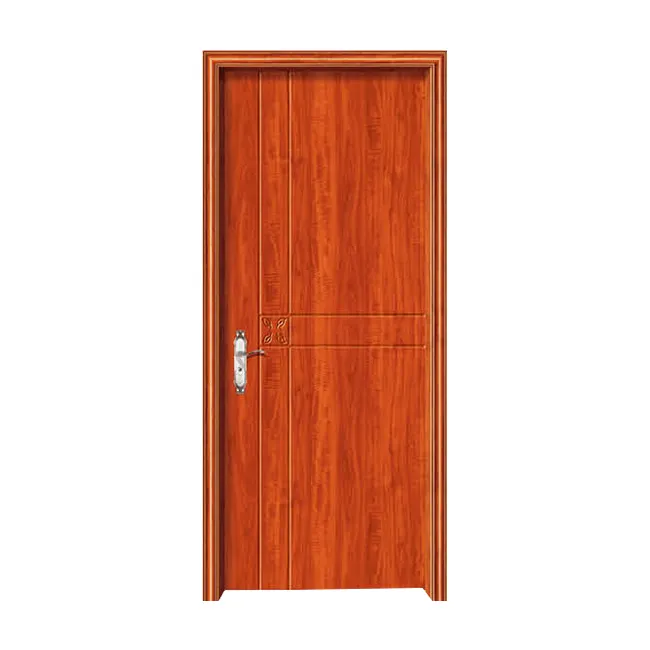 Unfinished solid wood interior doors wooden panel simple design flush composite wood door