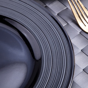 Assiettes à dîner <span class=keywords><strong>noires</strong></span> mates, ensemble d'assiettes rondes et Plates, taille 7 pouces, 8 pouces, 9 pouces, 10.5 pouces, 12 pouces - Product Image 6
