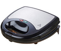 Plaque triangulaire/Grill/gaufrier/donut, grille-pain 2 tranches 750W, assiettes détachables