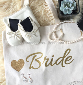 2023 chaussures pliantes de mariage personnalisées vente chaude argent enrouler mariée pliable Ballet plat avec étui de transport - Product Image 1