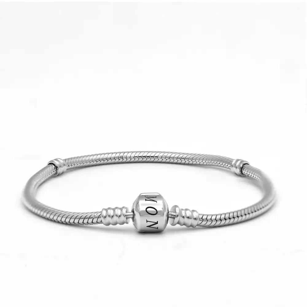 ALEADER Großhandel 925 Sterling Silber 3mm Schlange Kette Perle Armband für frauen mädchen