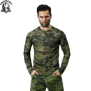 عالية الجودة التكتيكية متعددة حدبة مدار t-shirt الرياضية طويلة الأكمام قميص التمويه العسكري