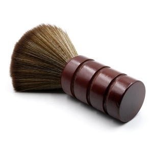 Cepillo de <span class=keywords><strong>Afeitar</strong></span> Redondo con Mango de Madera y Pelo de Animal, Cepillo <span class=keywords><strong>para</strong></span> Cuello <span class=keywords><strong>para</strong></span> Limpiar el Pelo Roto de Barbería - Product Image 3