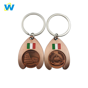 Canadiense de carrito de compras Moneda de metal clave cadena italiano clave de la cadena - Product Image 1