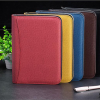 Portefeuille en cuir PU 50 pièces, avec fermeture à glissière, pour ordinateur, classeur de luxe, naturel, en carton, pour journal vierge