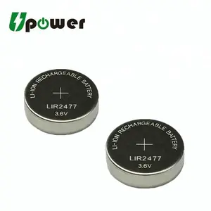 Baterai Sel Tombol Isi Ulang Li-ion 3.6V, Baterai Sel Koin Ion Lithium Lir2477