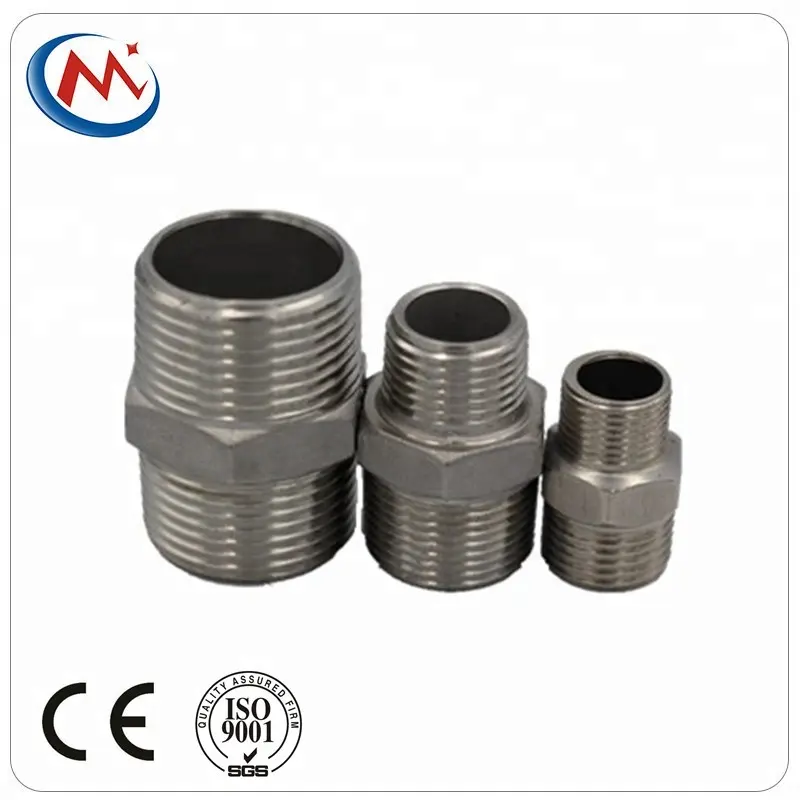 NPT Male Thread 304 Stainless Steel Hex Nipple Pipe Fitting Union Connector für hydraulische