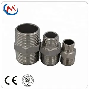 NPT Male Thread 304 Stainless Steel Hex Nipple Pipe Fitting Union Connector For Hydraulic