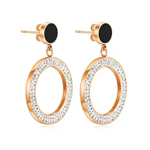 Elegant Round Anniversary Shenzhen Laser Cut Acrylic Jewelry Earring