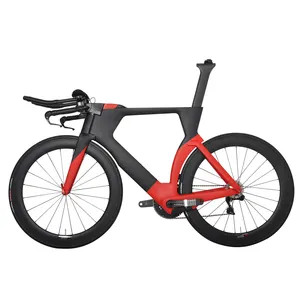 Bestseller Komplettes TT-Fahrrad Full Toray Carbon Fiber Road Di 2 Rot UD Matt Carbon Zeitfahren mit Rahmen TT01