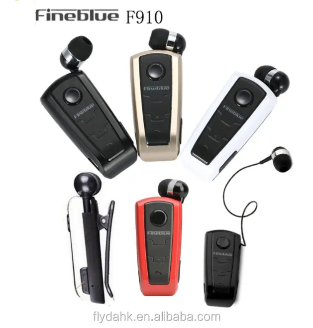 100% Asli FineBlue F910 BT V4.0 Headset Nirkabel Getar Memakai Klip Earphone Dengan MIC Untuk Smartphone Komputer