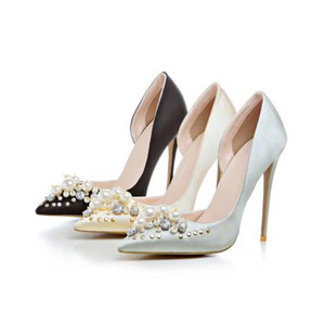 Cina all'ingrosso di <span class=keywords><strong>grandi</strong></span> dimensioni <span class=keywords><strong>da</strong></span> <span class=keywords><strong>donna</strong></span> in raso superiore strass <span class=keywords><strong>da</strong></span> <span class=keywords><strong>donna</strong></span> matita tacco alto <span class=keywords><strong>scarpe</strong></span> eleganti guangzhou - Product Image 4