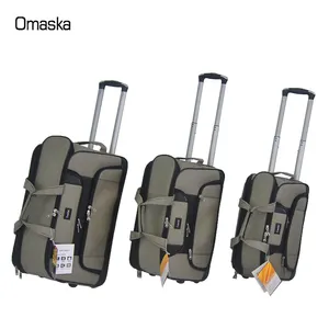 Formato 19''21''23'' 3 pz tessuto borsone set da viaggio duffle bag con ruote ottenuti in fabbrica