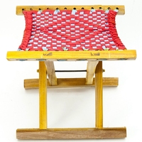 Nouveau tabouret Pliant portable Campstool en vente Facile à Plier et à Transporter tabouret pliant en Bois Toile Tabouret de Camping