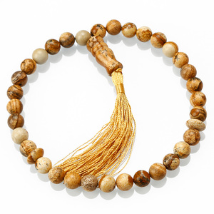 Braccialetto <span class=keywords><strong>Tasbih</strong></span> Musulmano di Alta Qualità con 33 Perle, Braccialetto di Preghiera Islamica in Unakite con Nappa Verde - Product Image 4