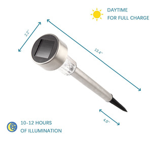 Hot Saling Landscape Pathway <strong>Lights</strong> Stainless Steel-10 Pack <strong>Outdoor</strong> LED <strong>Solar</strong> Garden <strong>Light</strong> - Product Image 2