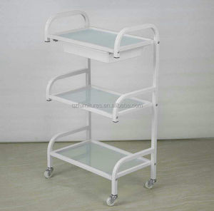 <strong>White</strong> Color Plastic Salon <strong>Trolley</strong> Barber <strong>Trolley</strong> QZ-T104 - Product Image 1