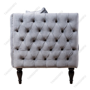 Moderne rembourrés <span class=keywords><strong>bouleau</strong></span> jambes gris velours retour tufté fauteuil canapé - Product Image 3