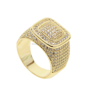 Anelli in Oro per Uomo 2023, Gioielli Hip Hop con Micro Pavé di Zirconi per Matrimonio e Fidanzamento - Product Image 2