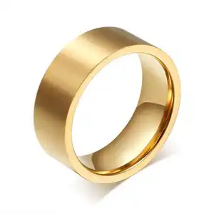 Nieuwste Saudi Sieraden Goedkope Thumb Custom Mannen Vrouwen Paar Rvs Vergulde Wedding Engagement Ring
