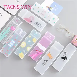 OEM Cheap Wholesale Kids Cute Stationery Custom Printed eco friendly plastic clear pen pencil pencil case pen bag 851