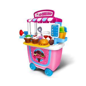 Carrito de <span class=keywords><strong>helados</strong></span> de plástico, juego de comida de juego de imaginación para niños, <span class=keywords><strong>juguete</strong></span> para niños y niñas inspirado en camión de comida real - Product Image 2
