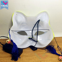 Masque de Fête de Danse en PVC avec LED pour Chat d'Halloween Nouveau Masque d'Activation Sonore pour Carnaval et Spectacles de Danse DJ