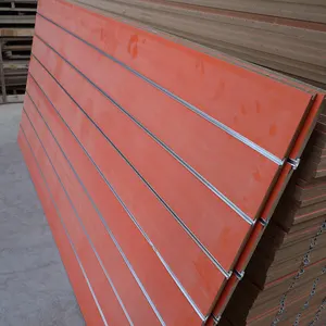 4 '* 8' preço baixo madeira entalhada MDF parede do slat usado em mostrar prateleiras china