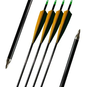 ID6.2mm freccia in carbonio puro con la Turchia piume frecce di caccia da arco compound e arco tradizionale