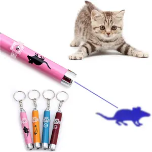 有趣的宠物发光二极管激光玩具猫激光玩具猫激光猫指针笔互动玩具与明亮的动画鼠标阴影