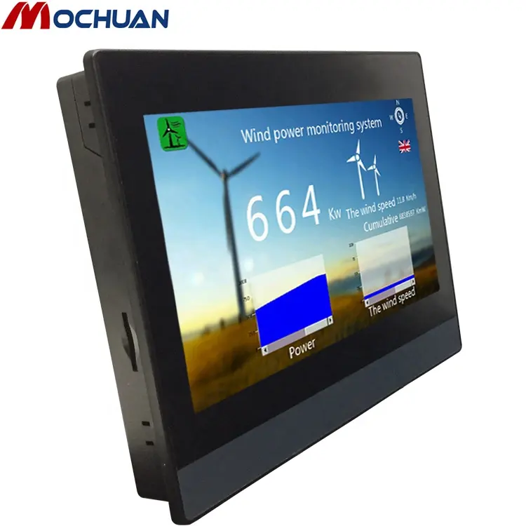China software livre resistiva 7 "modbus hmi human macnine painel de interface