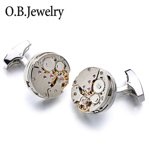 OB Gioielli <span class=keywords><strong>da</strong></span> <span class=keywords><strong>Uomo</strong></span> Movimento Orologio <span class=keywords><strong>Gemelli</strong></span> Di Immobili Steampunk Gear Orologio Meccanismo Oro <span class=keywords><strong>gemelli</strong></span> Per Mens - Product Image 4