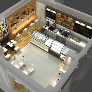 Arredamento per Bancone Bar Centro Commerciale <span class=keywords><strong>Design</strong></span> 3D Interno Caffetteria - Product Image 2