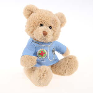Adorable Oso de Peluche de Doctor para Regalo de <span class=keywords><strong>Hospital</strong></span>, con Camiseta Azul de Enfermera, Relleno de Algodón PP, Certificado EN71 para Bebés y Niños - Product Image 3