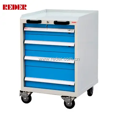 Mobile tool storage trolley with 4 drawers/roll cabinet tool box
