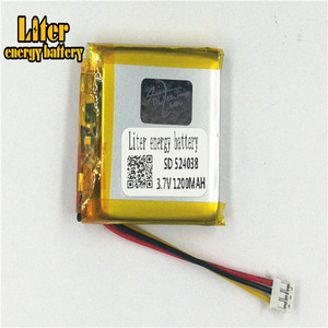 Plugue 2.0-<strong>3</strong> P <strong>3</strong>.7 524038 mAh 1200 V Recarreg&aacute;vel LiPo battery solar Lithium Battery Li-ion polymer with PCM - Product Image 2