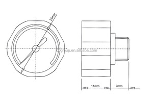 เกจวัดแรงดันลมแบบเกลียวขนาดเล็ก 22 มม. 25 มม. สำหรับปืนลม - Product Image 5