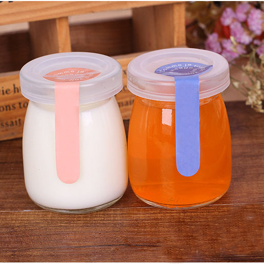 Customized mini glass milk bottle Lead free transparent glass yogurt bottle