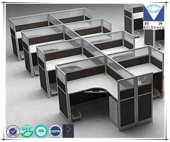 Großhandel modulare büro schreibtisch möbel 8 person tisch top partition workstation