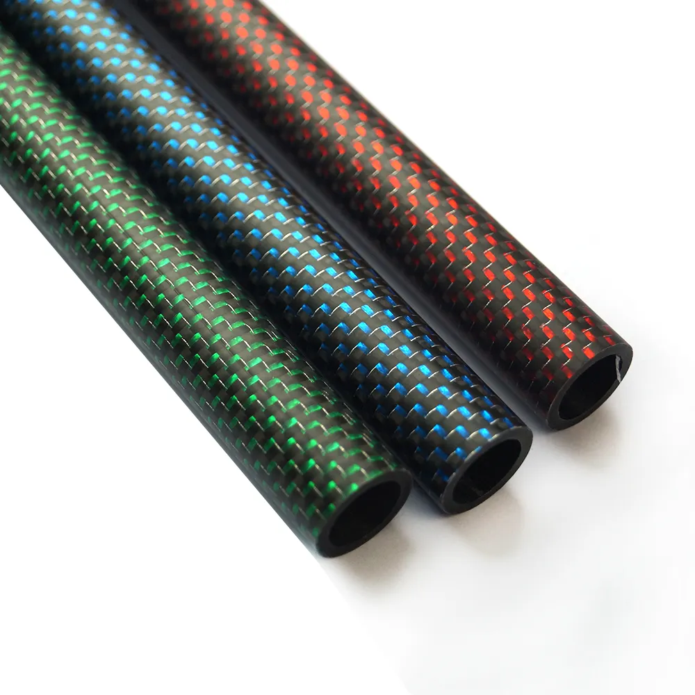 3k mat finish25mm 10mm  16mm carbon fiber tube with color