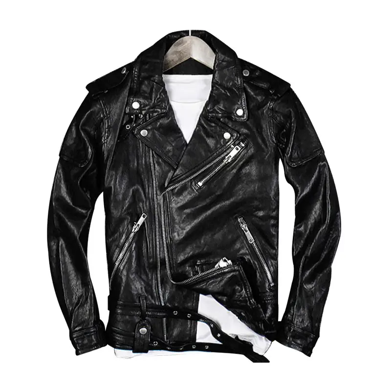 Custom OEM Stylish Black motorcycle leather jackets for men