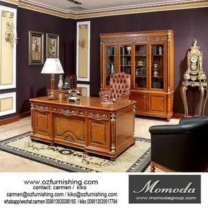 YB29 luxury European style Antique president home office furniture set master boss mahogany office desks and chairs sets