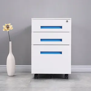 Armoire de bureau en acier à 3 tiroirs, meuble de remplissage de bureau, meuble à 3 tiroirs