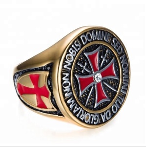 Anti Karat Ksatria Templar Merah Silang Cincin Pria. DM 324 - Product Image 3
